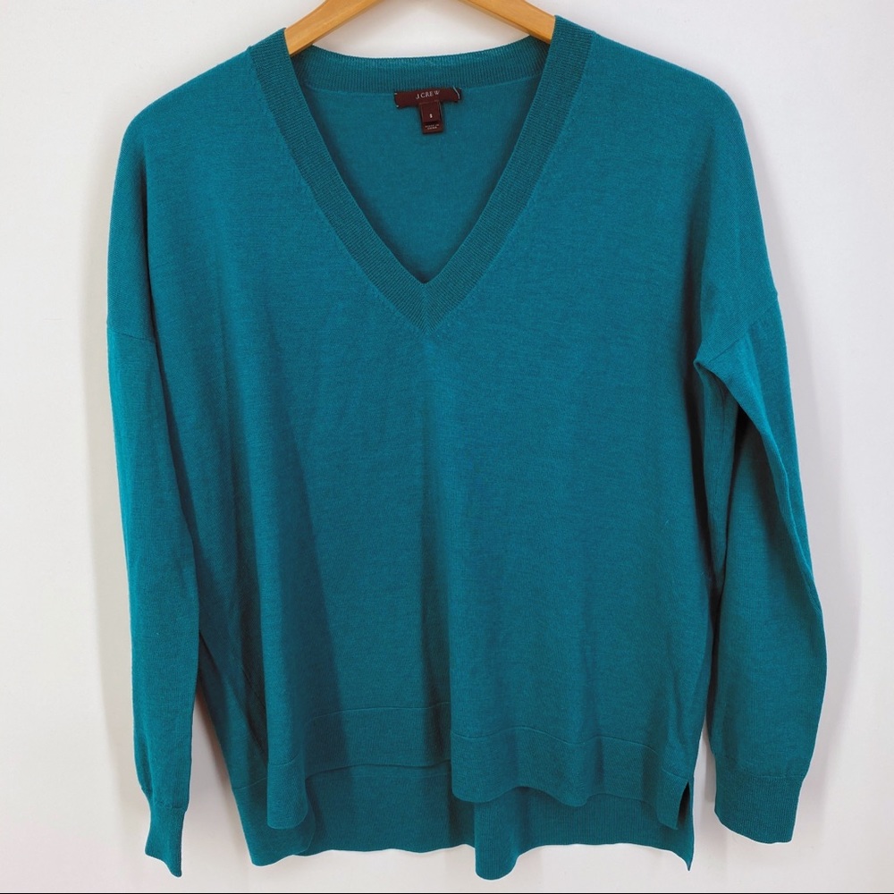 J. Crew Teal V-Neck Sweater